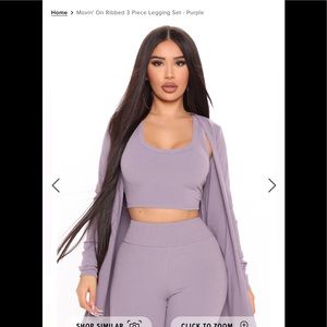 Fashion Nova Movin On Ribbed 3 Piece Legging Set